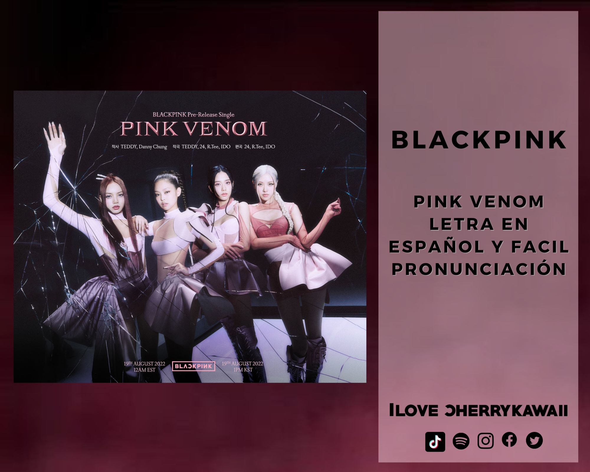 PINK VENOM BLACKPINK LETRA EN ESPAÑOL Y FACIL PRONUNCIACIÓN